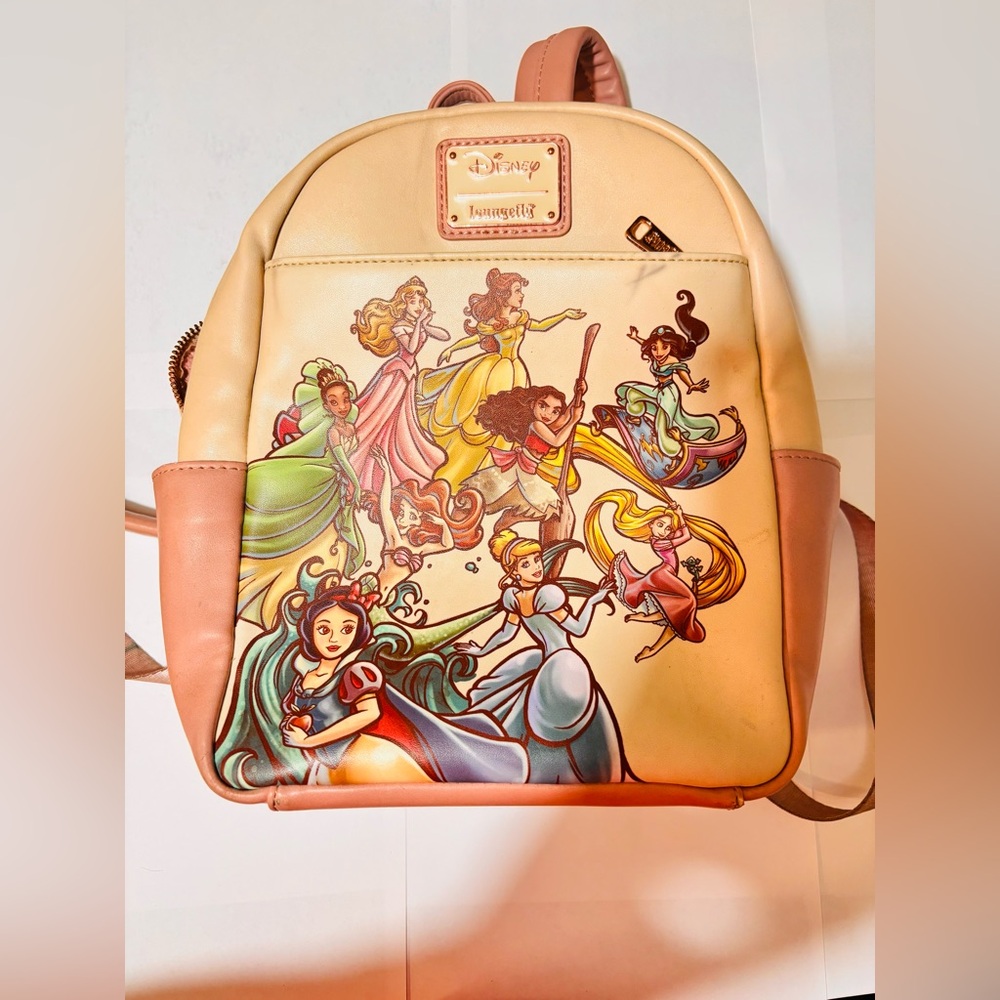 Loungefly Disney Princess Cream and Pink Backpack